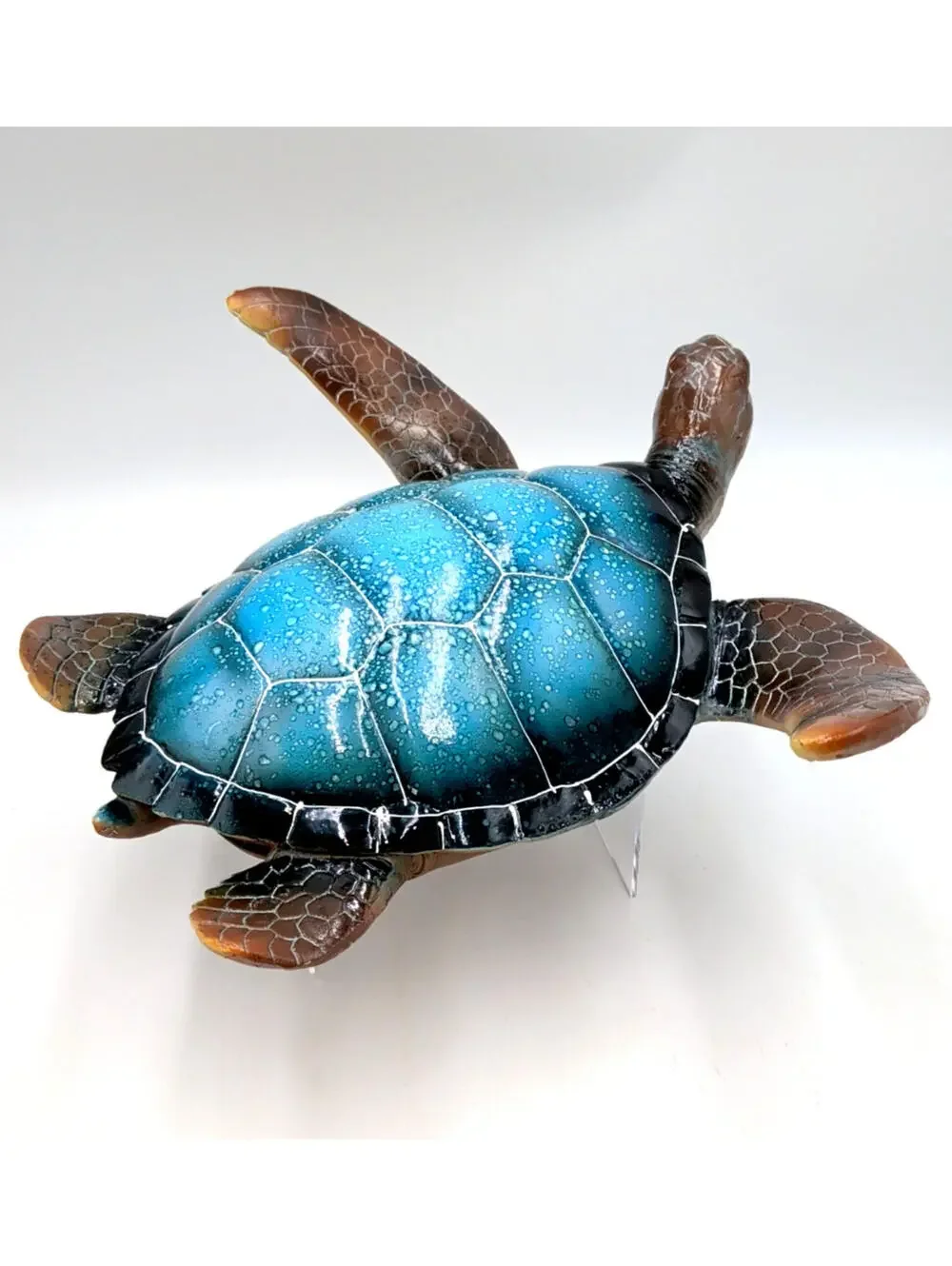 Design Toscano Blue Turquoise Aqua Sea Turtle Medium - Polyresin - 12" x 7" NEW - Picture 5 of 15